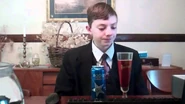 A video still from an early energy drink review