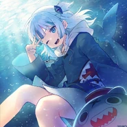 When Gura reached Two Million Subscribers, Ina'nis drew another image to celebrate