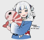 When Gura reached One Million Subscribers, Ina'nis drew this