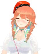 Kiara in her second costume wearing her signature beret