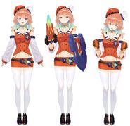 Variants of poses struck by Kiara's model with accessories
