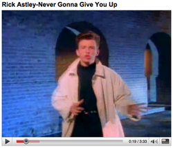 The original Rickroll video has been deleted from