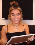 Tara with partially dyed blonde hair.