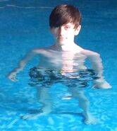 Welsh in a hotel pool