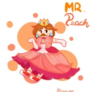 Uno de sus Fanarts donde viste de la Princesa Peach (su personaje favorito de Super Smash Bros Ultimate)
