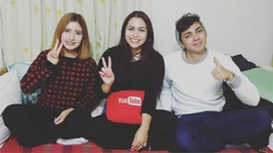 Brady junto a las youtubers Mexi Corea y la venezolana Cathy de Perdida en Corea.