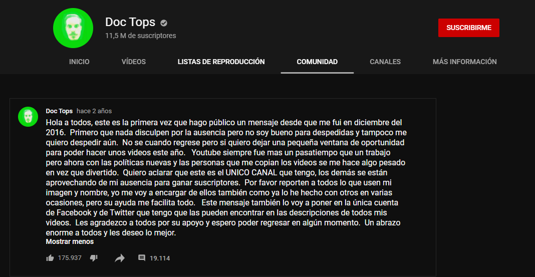 Doc Tops | YouTube Pedia |