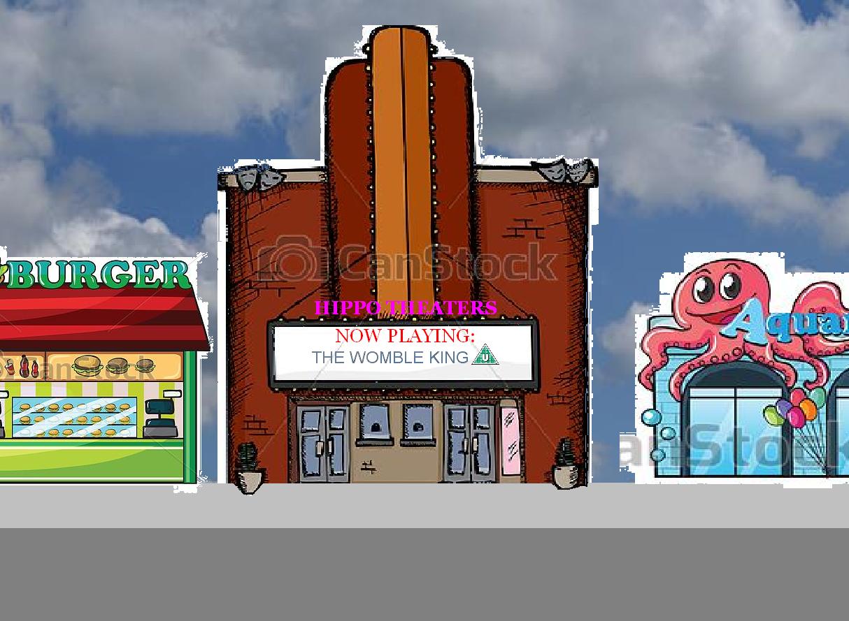 cartoon movie theater building