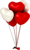 Red and White Heart Balloons 500