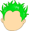 Perm Green Spiky Hair 15