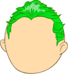 Perm Green Short Spiky Hair 15