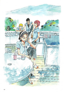 Jinpachi with Juichi, Hayato and Yasutomo as of the After School Volume 1 Back Cover