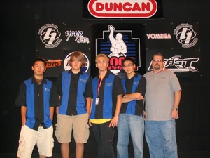 Four members of Team ES, and Rich Rains