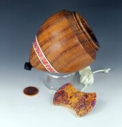 Hawiian Koa throw-top with Boxelder burl button