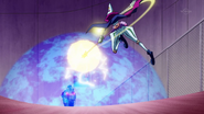 Shun negates "Trapeze Magician"'s attack.