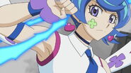 Blue Angel using her energy whip.