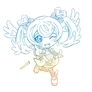 Chibi Blue Angel drawn by Akihiro Tomonaga the author of ARC-V The Strongest Duelist Yūya!!.