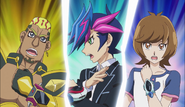 Yusaku with Aoi Zaizen and Go Onizuka entering link vrains