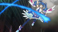 Ep002 Blue Angel using her energy whip