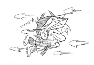 Chibi Yusaku drawn by Akihiro Tomonaga the author of ARC-V The Strongest Duelist Yūya!!.