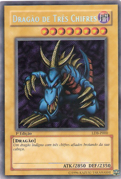 YUGIOH PSA 9 Mint First Edition TRI-HORNED DRAGON LOB-000