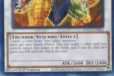 Mist Valley Thunderbird - Yugioh TCG - HA01-EN004 - Secret
