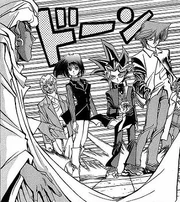 Yugi and his friends confront Shadi.