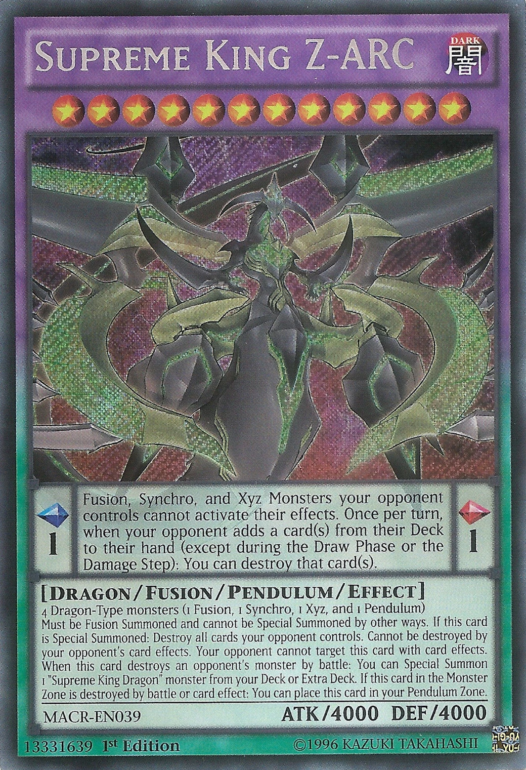 yugioh supreme king zarc deck Amazon.com: Supreme King Z-ARC - LED6-EN054 - Common