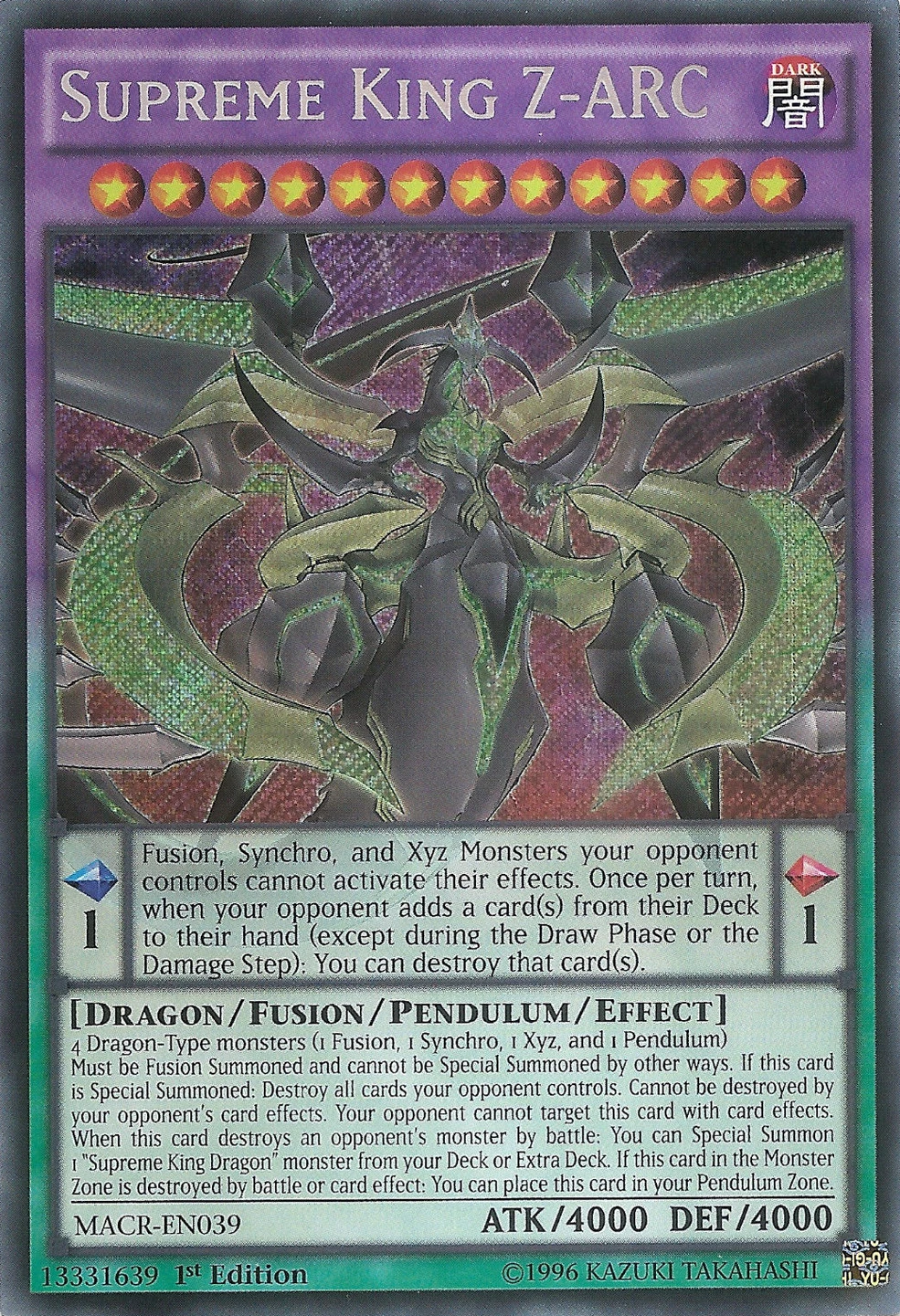 Card Errata:Supreme King Z-ARC | Yu-Gi-Oh! Wiki | Fandom