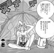The  appears outside Mai's tent.