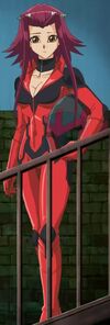 Akiza in her runner suit