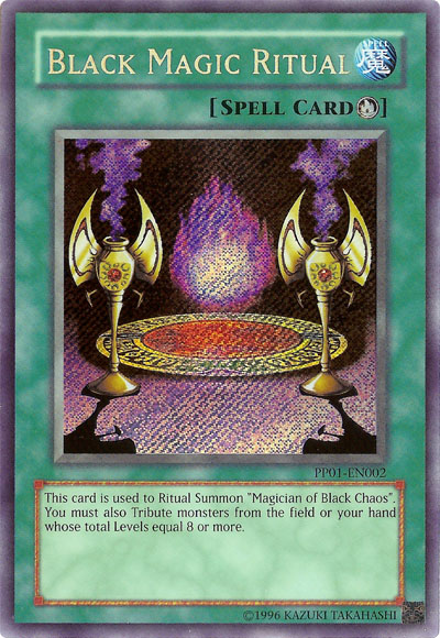 Black Magic Ritual Ritual de Magia Negra Tarjeta de anime Yugioh Orica Black Magic Ritual
