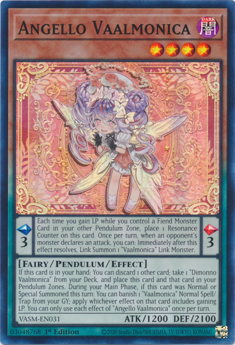 遊戯王OCG デュエルモンスターズ Angello Vaalmonica 1st Edition 遊戯王OCG デュエルモンスターズ Angello Vaalmonica 1st