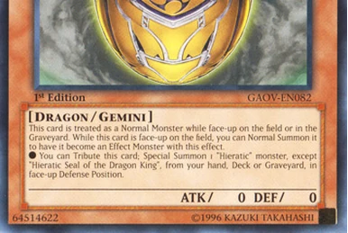 Carta Yu-Gi-Oh! Hieratic Dragon King Of Atum - GAOV-EN047, Super Rara, Edición Unlimited