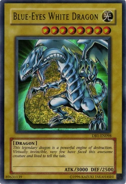 three headed blue eyes white dragon