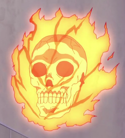 animated flaming skull