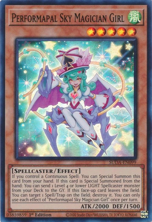 Performapal Sky Magician Girl - SUDA-EN099 - Super Rara - 1a Edizione