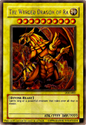 An example of the Series 3 layout on "The Winged Dragon of Ra" illegal card, a Yu-Gi-Oh! The Dawn of Destiny promotional card.
