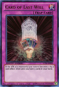 An example of the Series 8 layout on illegal Trap Cards. This is "Card of Last Will", from Legendary Collection 4: Joey's World.