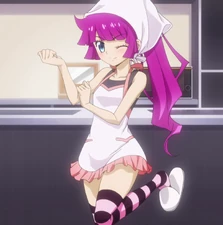 Romin in her kitchen outfit.