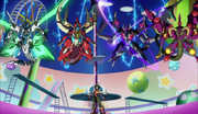 Yuya summoning all Four Dimension Dragons