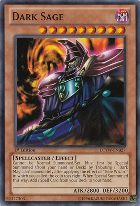 yugioh dark sage card Amazon.com: YU-GI-OH! - Dark Sage (LCYW-EN027) - Legendary Collection 3:  Yugi's World - 1st Edition main image 1