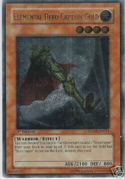 PSA10 GEM MINT E-HERO CAPTAIN GOLD FOTB-ULTIMATE RARE 2007