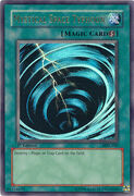 An example of the Series 3 layout on Magic Cards. This is "Mystical Space Typhoon", from Magic Ruler.