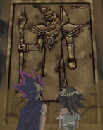 Mahad sealed in stone and turned into the Dark Magician