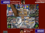 America's Jarel Winston perfoming an Exodia otk against Japans Akikazo Saito during the Quater Finals