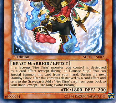  Yu-Gi-Oh! - Fire King Avatar Barong (SDOK-EN002) - Structure  Deck: Onslaught of the Fire Kings - 1st Edition - Common by Yu-Gi-Oh! :  Everything Else