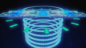 A Synchro Summon in Yu-Gi-Oh! VRAINS