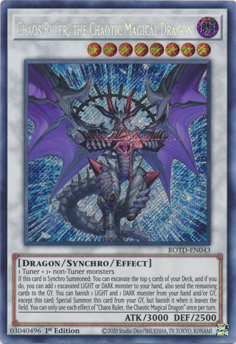 The Chaotic Magical Dragon YugiohChaos Ruler Secret1stROTD EN043 