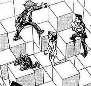 The room filling with cubes.